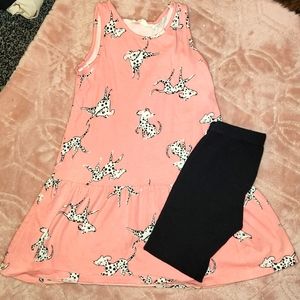 Girls 5t h&m dress & carters black leggings 5t
